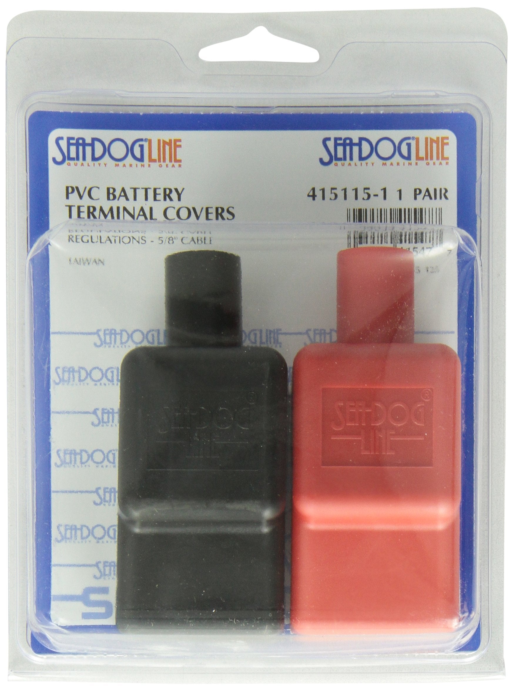 Battery Terminal Covers Sea Dog 415115-1 5/8" - Red/Black, Packaged