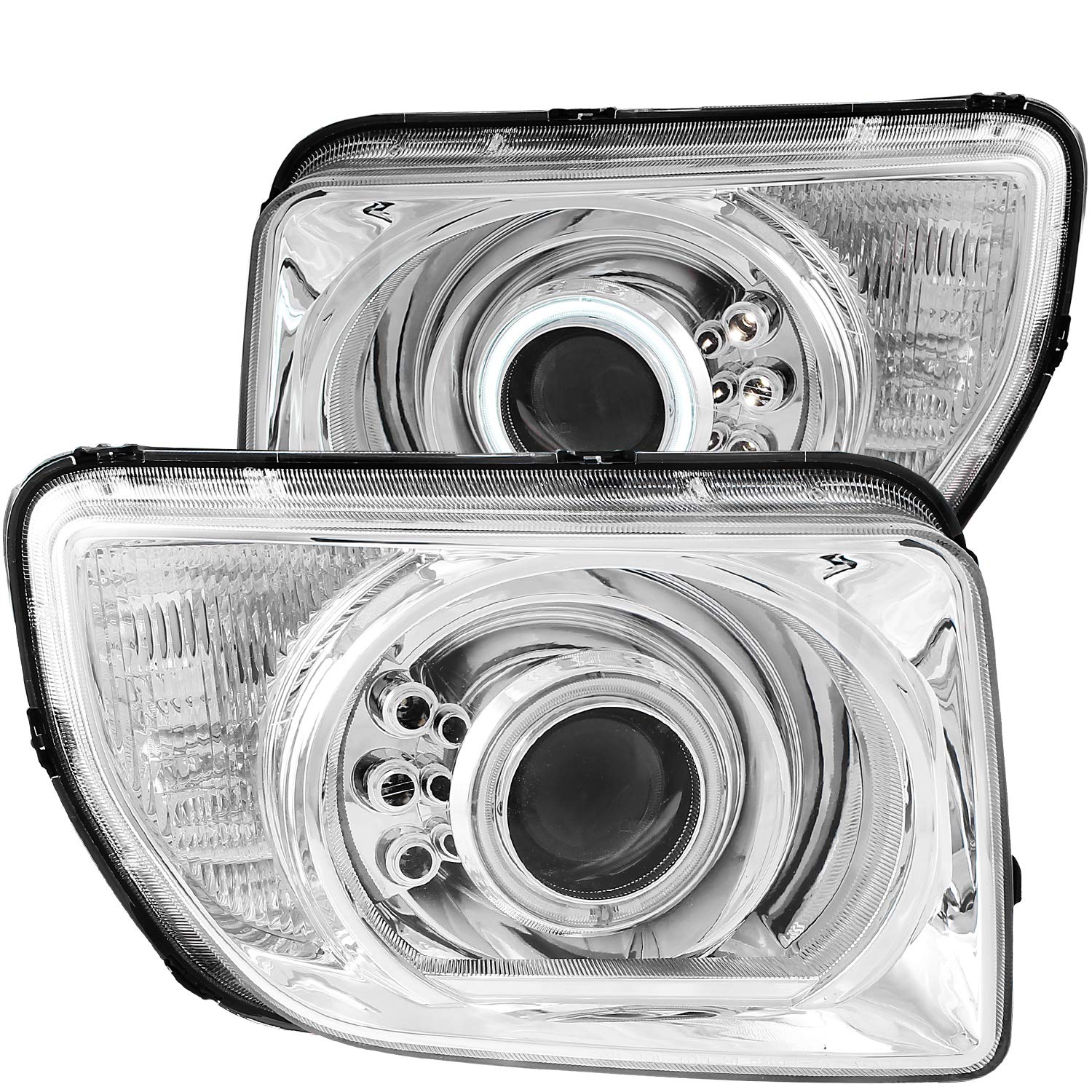 Chrome Halo Anzo USA Projector Headlight with Clear Lens 121412