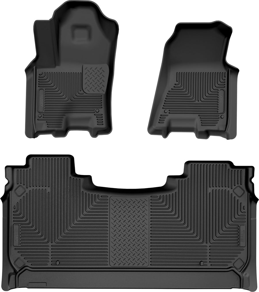 Weatherbeater Husky Liners Floor Mats | Fits 2025-2026 Dodge Ram 1500 Crew CAB ONLY | Front & 2nd Row, 3-pc Black - 94491