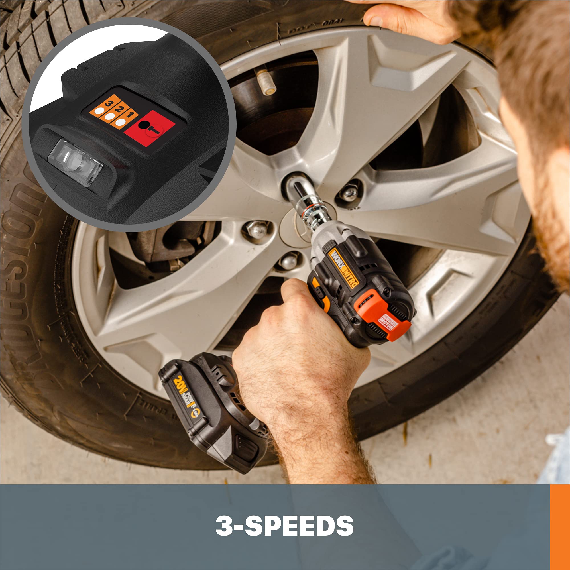 WX272L.9 WORX Nitro 20V Power Share 1/2” Cordless Impact Wrench with Brushless Motor (Tool Only)