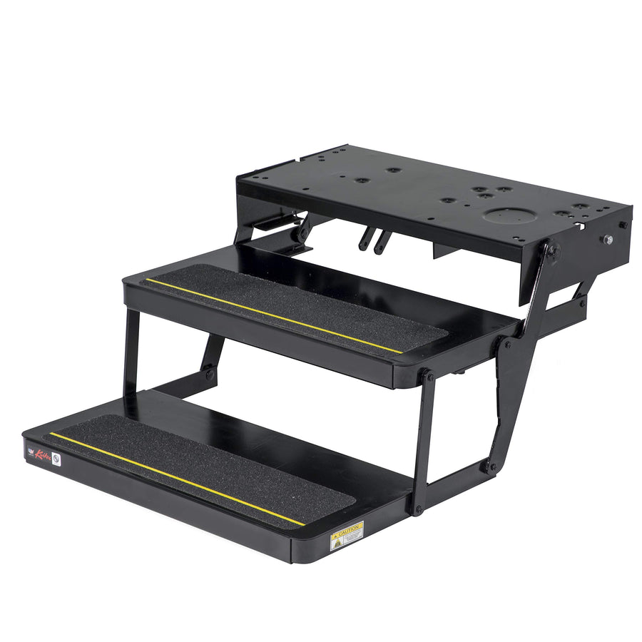 32 Series Kwikee Electric Step Frame Assembly for RV, Travel Trailers, and Motorhomes, Hidden Light, 8.5" Step Rise, Anti-Slip Surface, Heavy-Gauge Steel Construction - 3722618