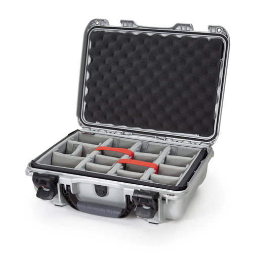 Waterproof Nanuk 923 Hard Case with Padded Dividers and Incorporated TSA Approved Travel Lock Latches - Silver (923-2005)
