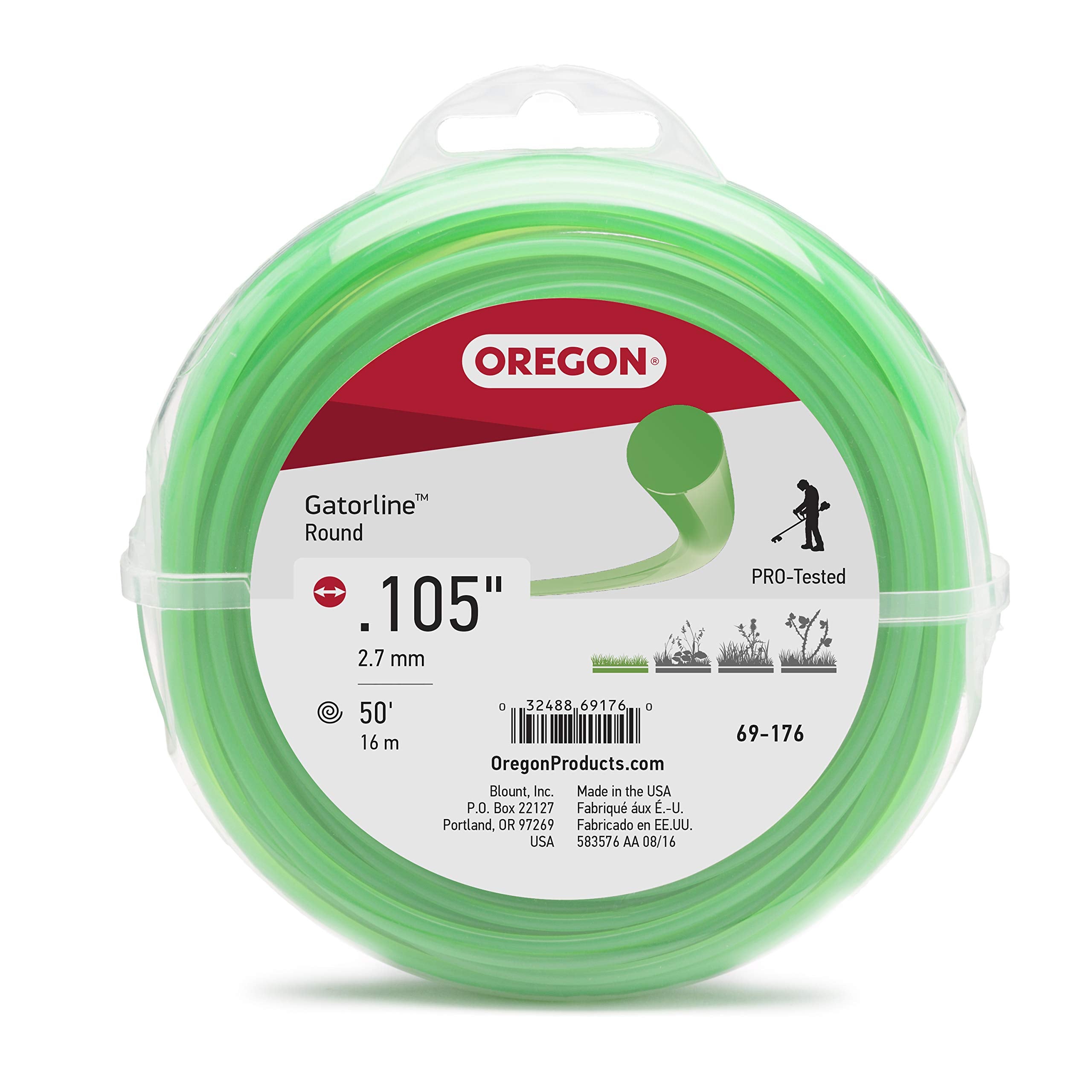 Oregon Gatorline 69-176 Coil of .105-Inch-by-50-Foot Round String Trimmer Line