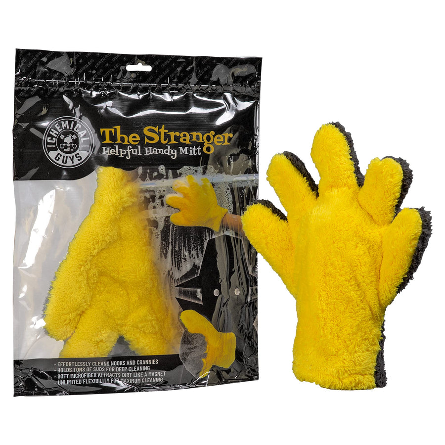 Chemical Guys The Stranger MIC510 Helpful Handy Car Wash Mitt - Yellow, Microfiber Towels for Detailing, Holds Tons of Soapy Suds, Flexible - Perfect for Car Cleaning