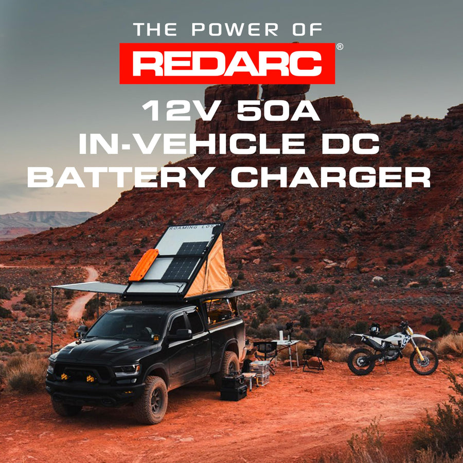 REDARC 50A Dual Input in-Vehicle DC to DC Battery Charger with MPPT Solar Regulator, Green Power Priority, 12V/24V Compatible, for Lithium, AGM, Gel, Lead Acid, Calcium, LiFePO4 Batteries