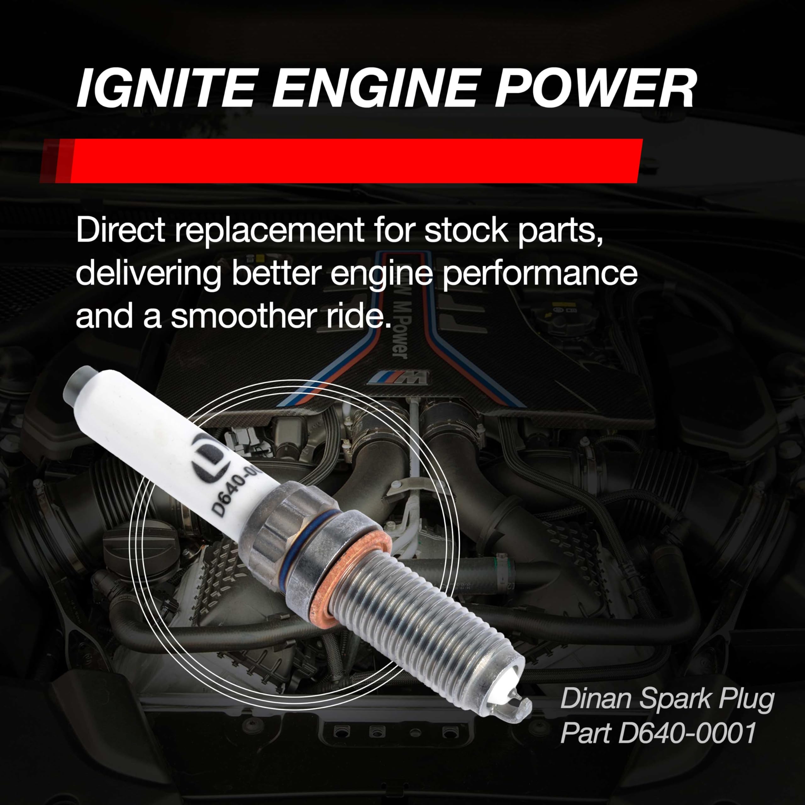 Dinan Pro Iridium Spark Plug D640-0001 - For BMW Model B48/B58/S58 Engines - 12x26.5x14mm - Heat Range 9 - Direct Replacement for OEM Stock Parts - 1 pack