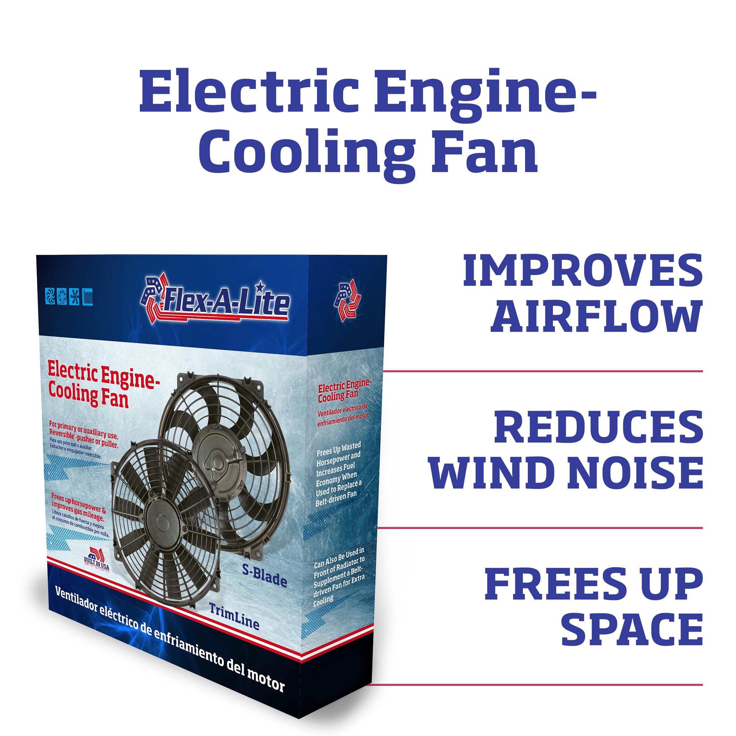Syclone Flex-A-Lite Black S-Blade Reversible Electric Fan, Pusher-Puller Fan (398), 16 Inches