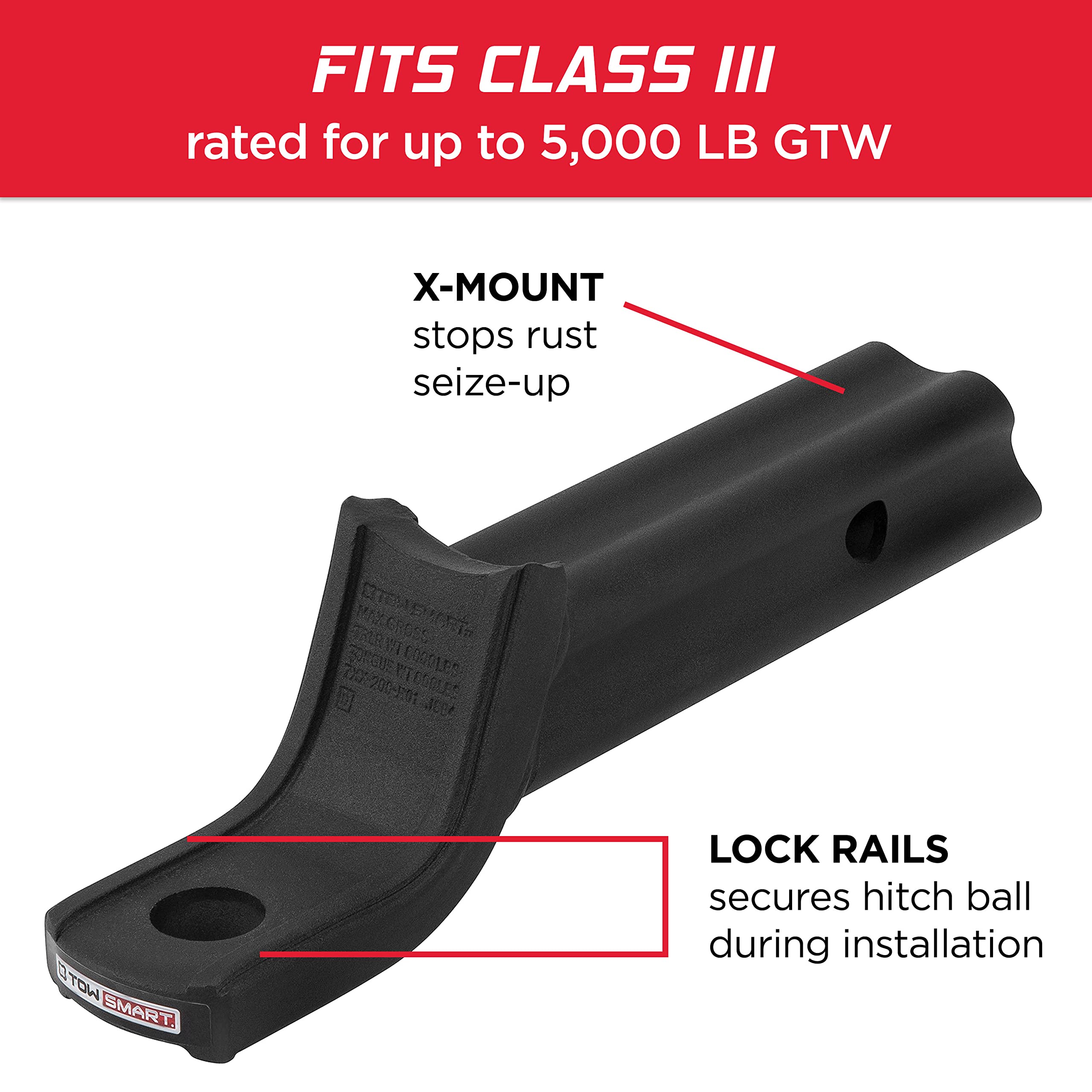 Class III Baja Collection, 5,000 lb., X-Mount Security Kit with 2 in. Drop x 3/4 in. Rise x 1 in. Shank Trailer Hitch Ball Mount, 2 in. Ball, 5/8 in. Locking Pin