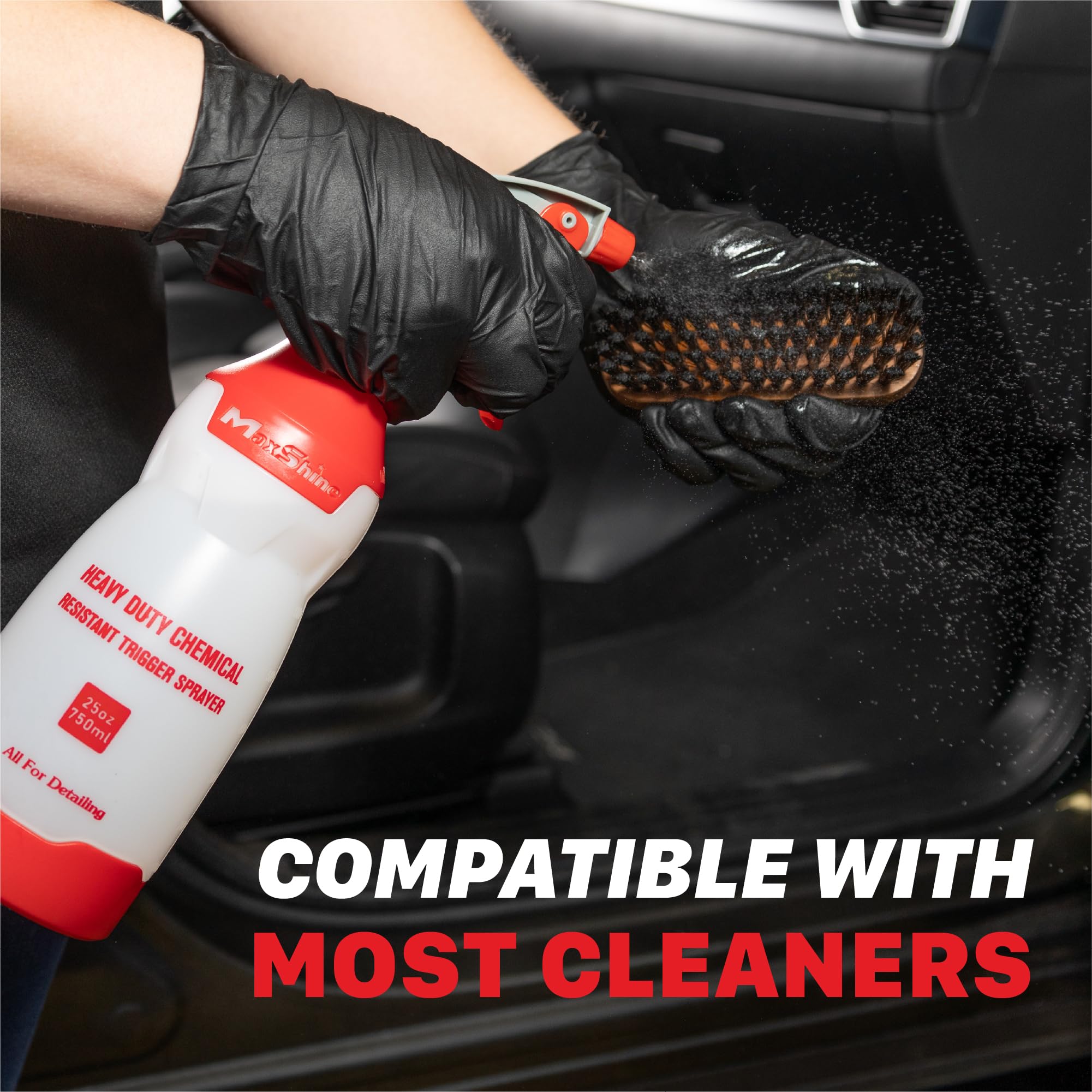 Maxshine Leather & Upholstery Universal Brush – Durable Nylon Bristles for Car Detailing – Ideal for Cleaning Seats, Carpets & Interior Surfaces – Gentle, Effective Detailing Tool