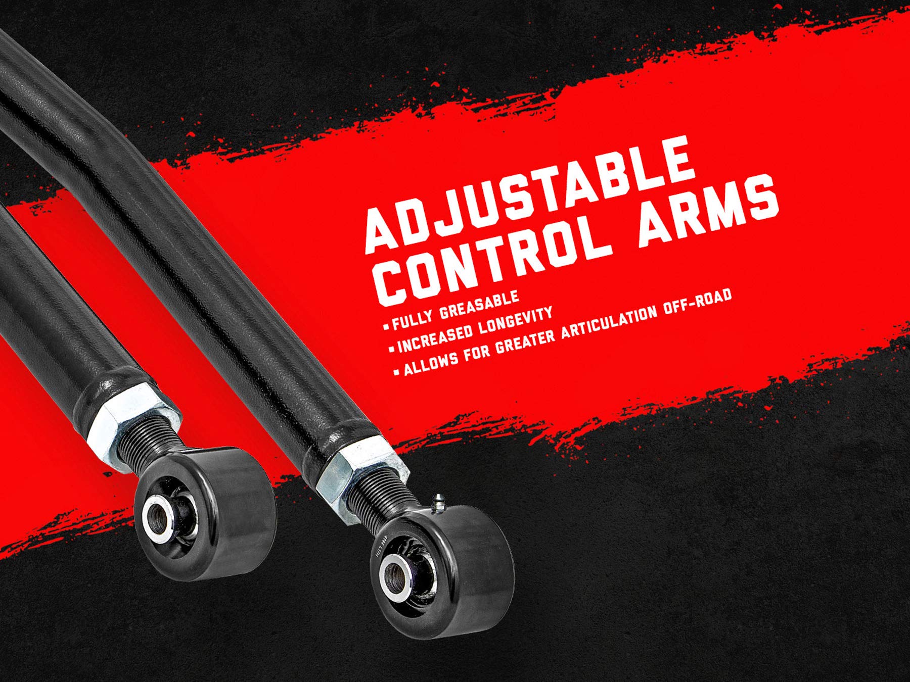 4" Rough Country Long Arm Upgrade Kit for 2007-2018 Jeep Wrangler JK - 78600U
