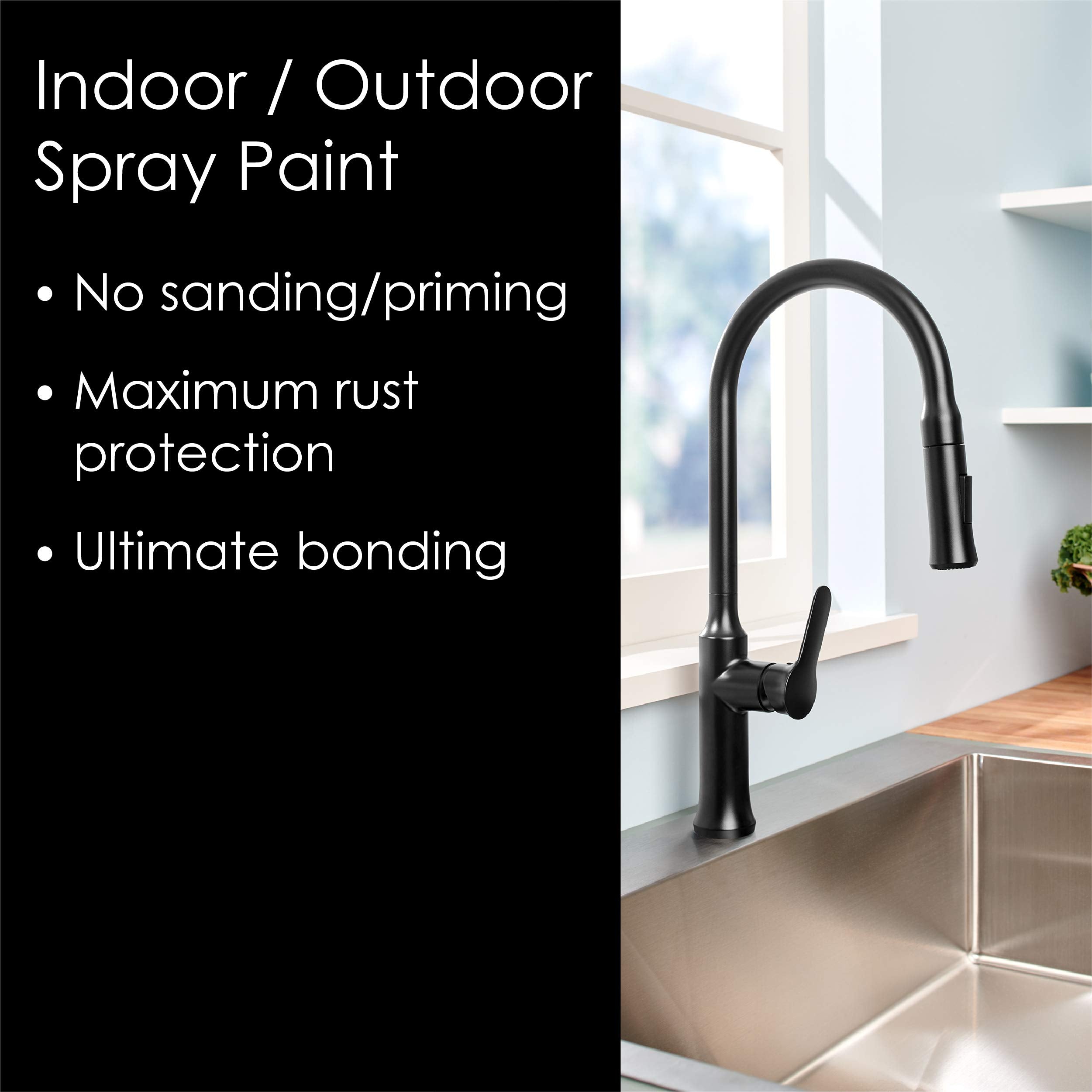 Krylon Fusion K02732007 All-In-One Spray Paint for Indoor/Outdoor Use, Matte Black, 12 Ounces (Pack of 2)