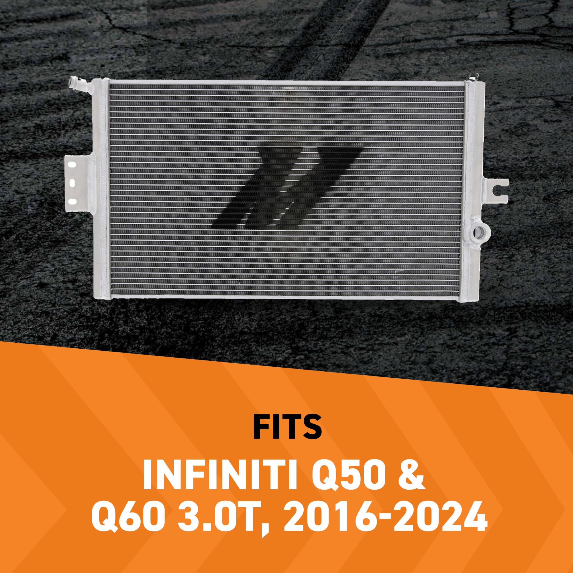 MMHE-Q50-16 Mishimoto Performance Heat Exchanger, Compatible with Infiniti Q50 & Q60 3.0T, 2016+, Silver
