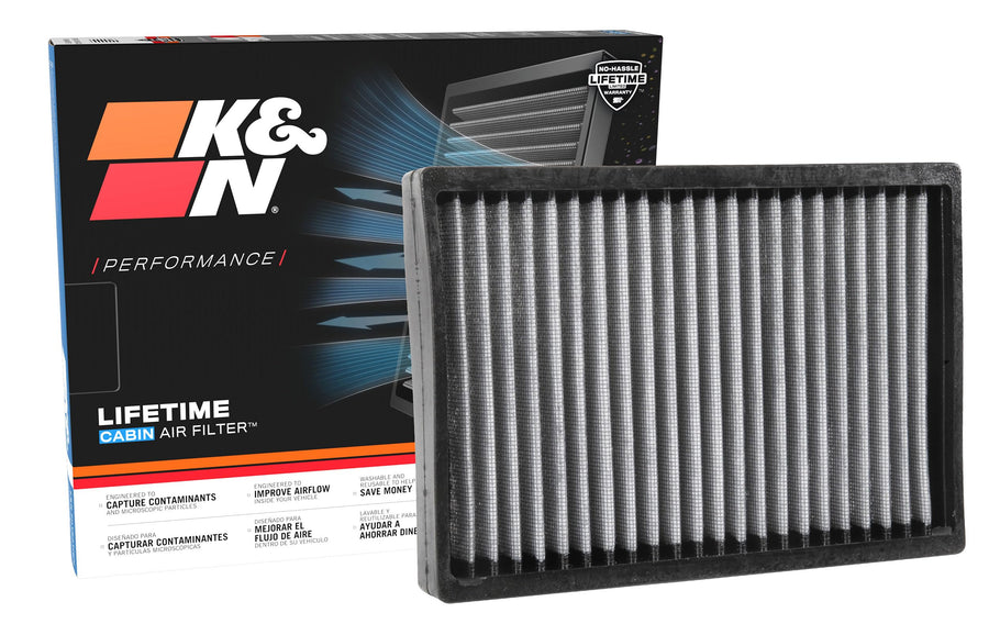 Cabin Air Filter K&N LIFETIME: Premium, Washable, Clean Air for your Cabin: Compatible with 2014-2025 Alfa Romeo/Fiat/Jeep/Ram: Tonale, 500, Compass, Renegade, Rampage, VF1014