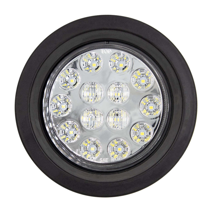Heise Metra Trailer Led Lights - 4 Inch Round White with Grommet