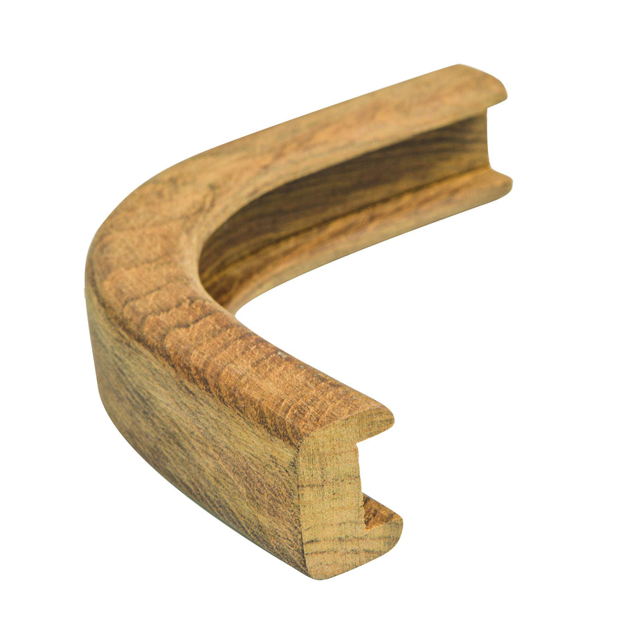 Outside Corner Whitecap Teak Bulkhead Molding, 3/4"