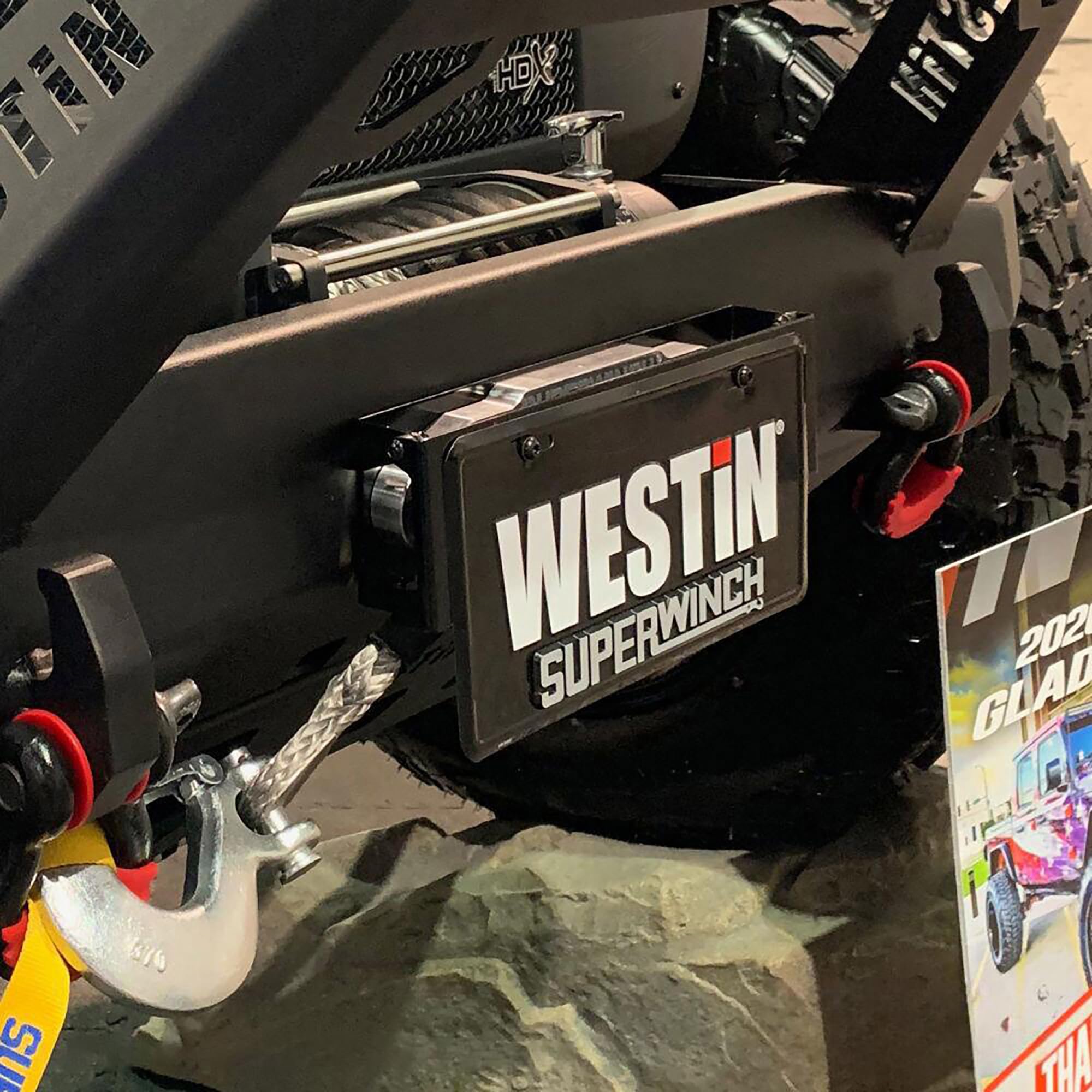 Winch Mount License Plate Relocator Westin 46-20065 Steel Black Powder Coat Winch Mount License Plate Relocator