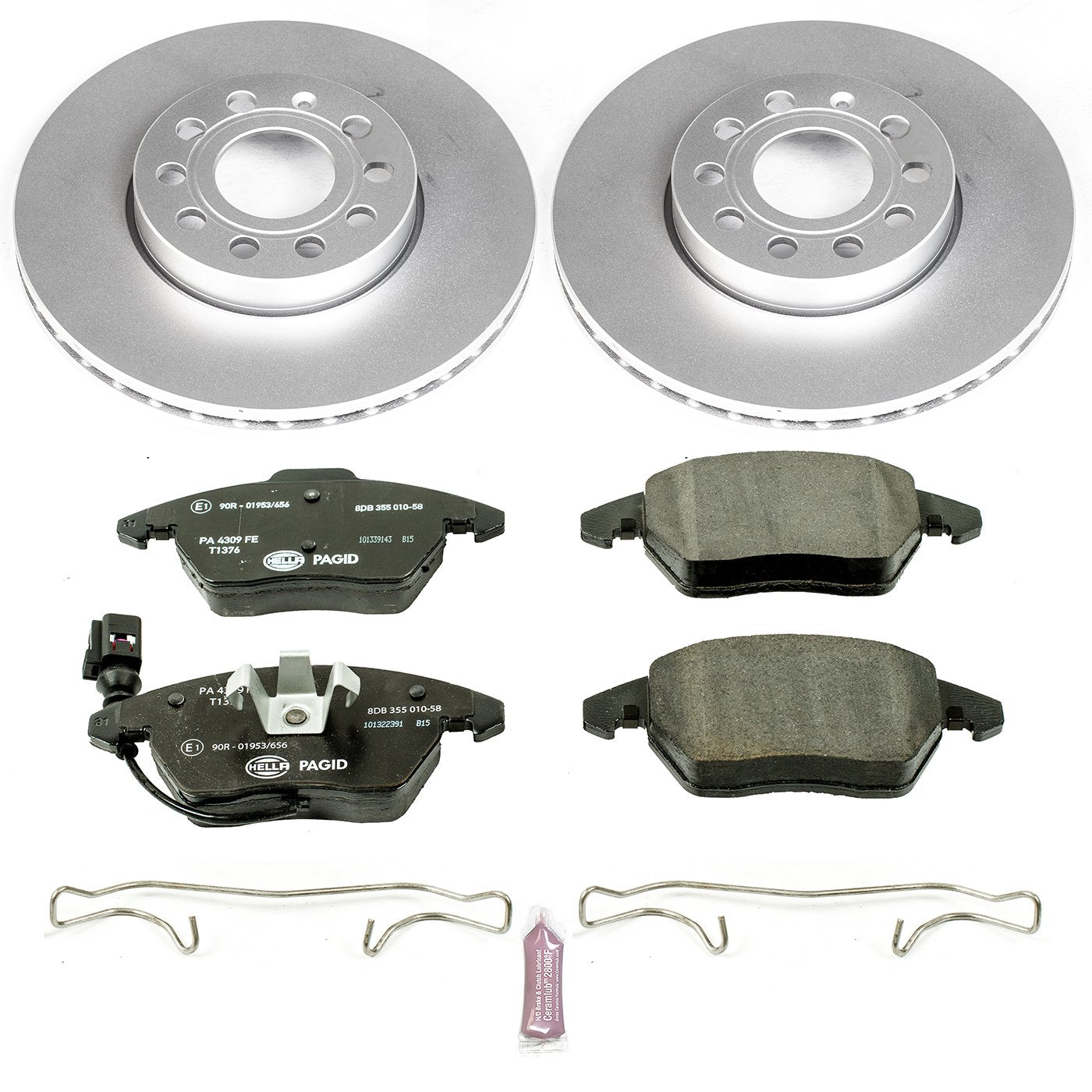 Power Stop ESK4623 Euro-Stop Front Brake Kit For Audi VW A3, VW Beetle, VW Golf, VW Jetta, VW Rabbit [Model Specific]