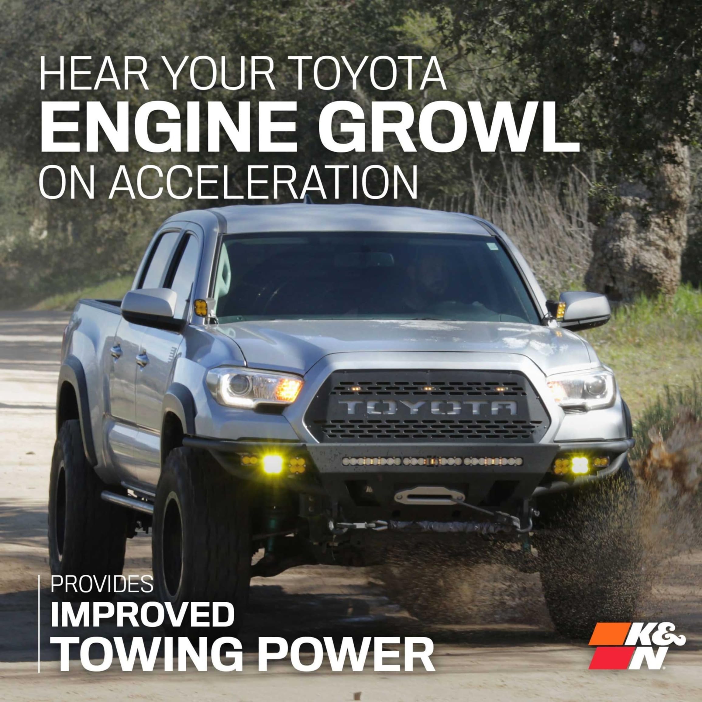 Cold Air Intake System K&N: High-Flow Air Filter, Increase Performance & Towing: Compatible with 2016-2023 TOYOTA Tacoma, 63-9039