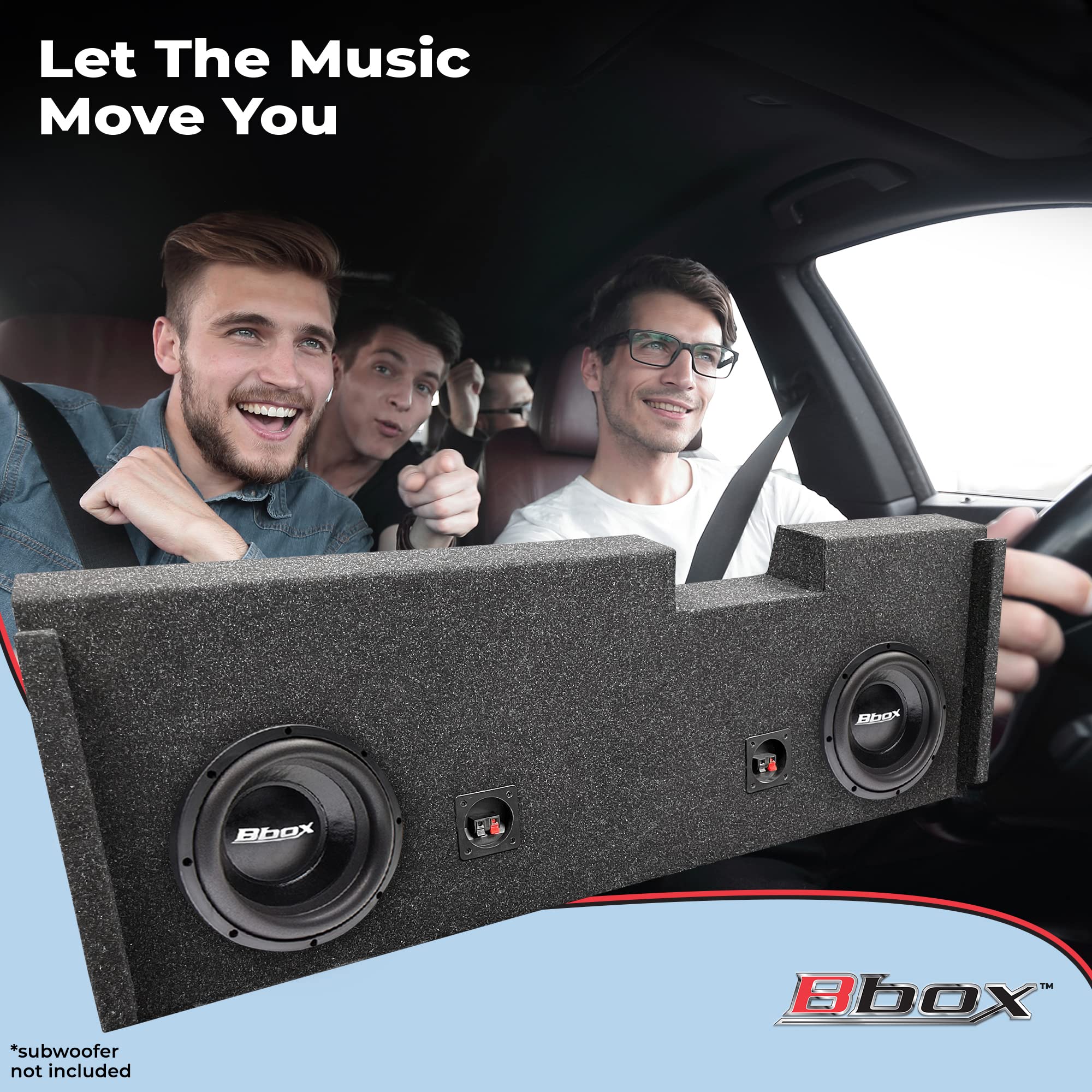 Atrend Bbox A184-10CP Carpeted Dual 10" Sealed Subwoofer Enclosure - Fits 2007 - 2020 Chevrolet/GMC Silverado/Sierra Crew Cab, Charcoal