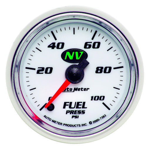 Auto Meter NV 7363 Full Sweep Electric Fuel Pressure Gauge