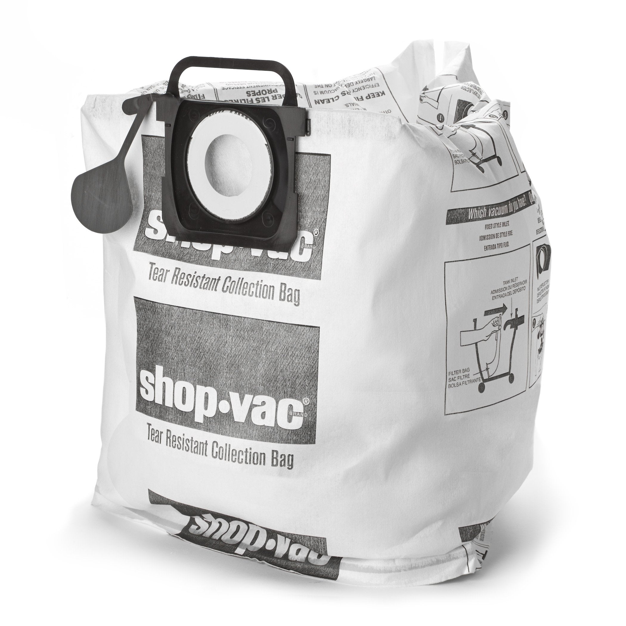 5-10 Gallon Shop-Vac Tear-Resistant Dry Collection Bags, White, Durable and Leak-Resistant, Ideal for Easy Disposal, (2-Pack)