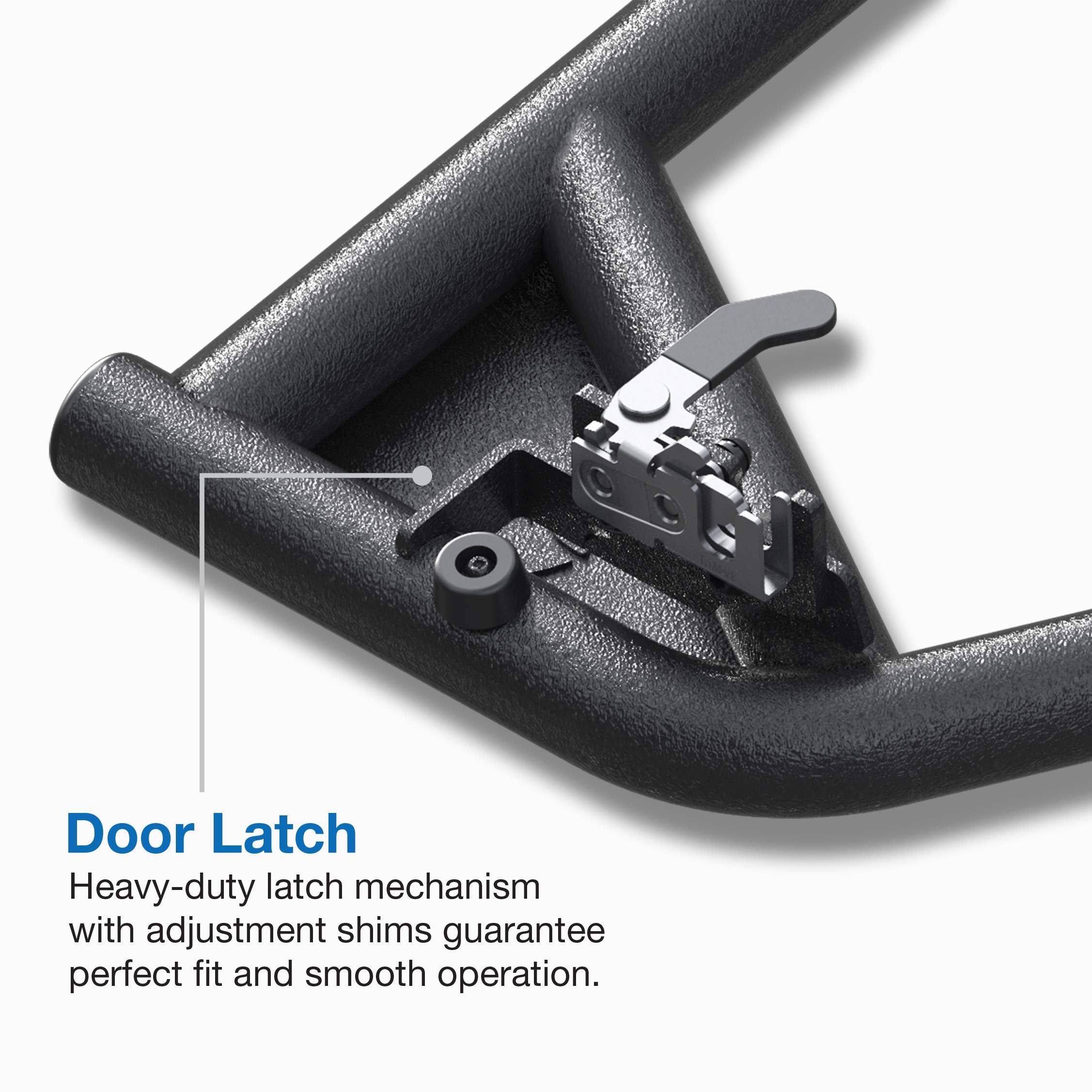 Tyger Auto Tubular Doors TG-DR2J62398 Compatible with 2007-2018 Jeep Wrangler JK (NOT JL) 2-Doors | Textured Black | Mirror Mount | Front Doors Only