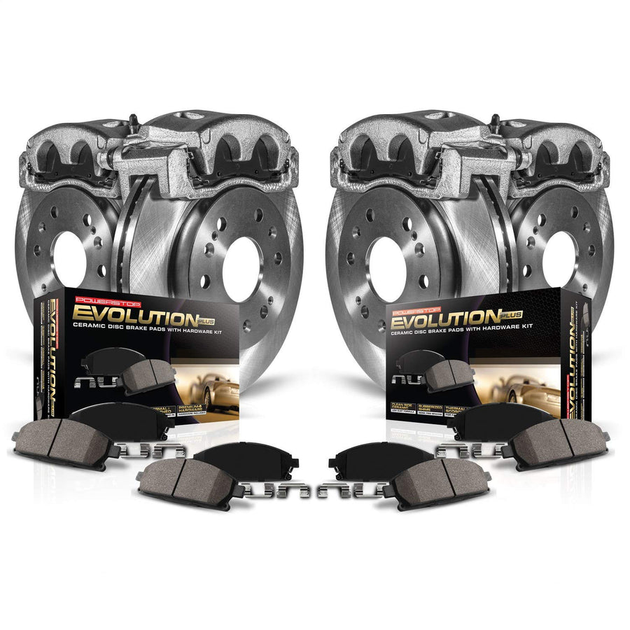 Power Stop Autospeciality KCOE7630 Replacement Front and Rear Caliper Kit- OE Rotors, Ceramic Brake Pads, Calipers For SC, SC1, SC2, SL, SL1, SL2, SW1, SW2 [Model Specific]