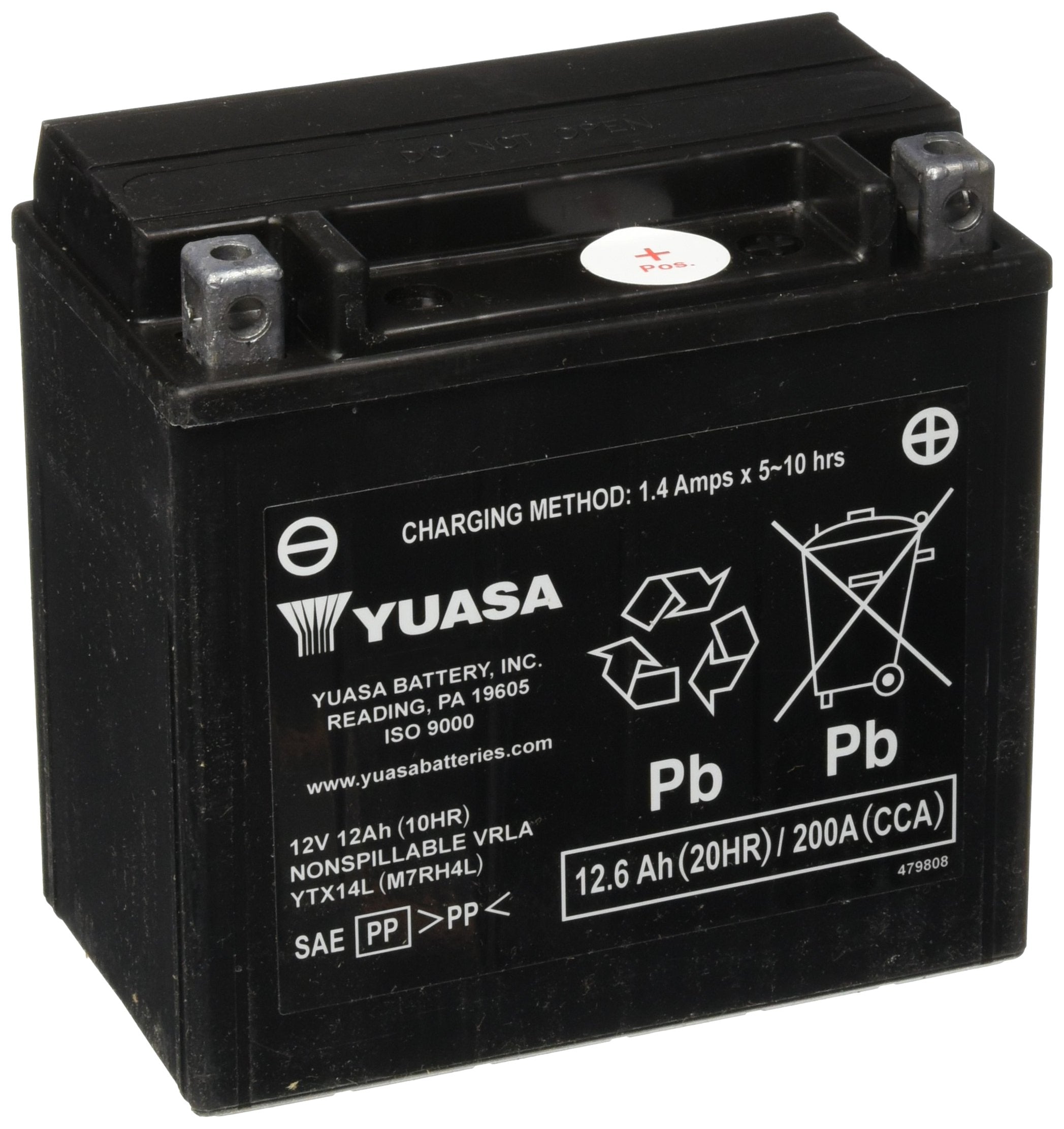 YUAM7RH4L Yuasa YTX14L Factory Activated AGM Battery