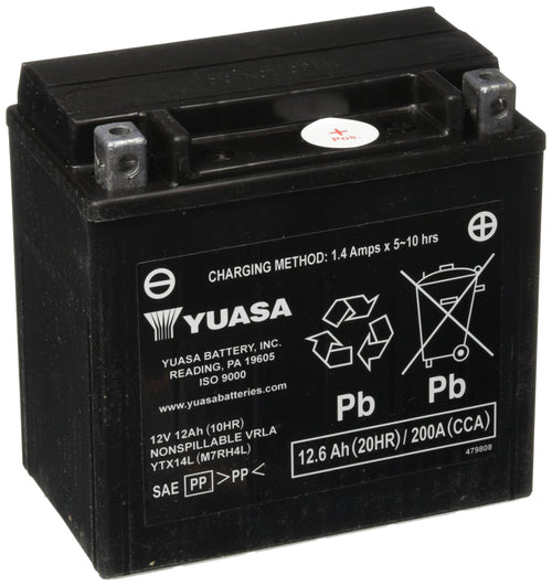 YUAM7RH4L Yuasa YTX14L Factory Activated AGM Battery