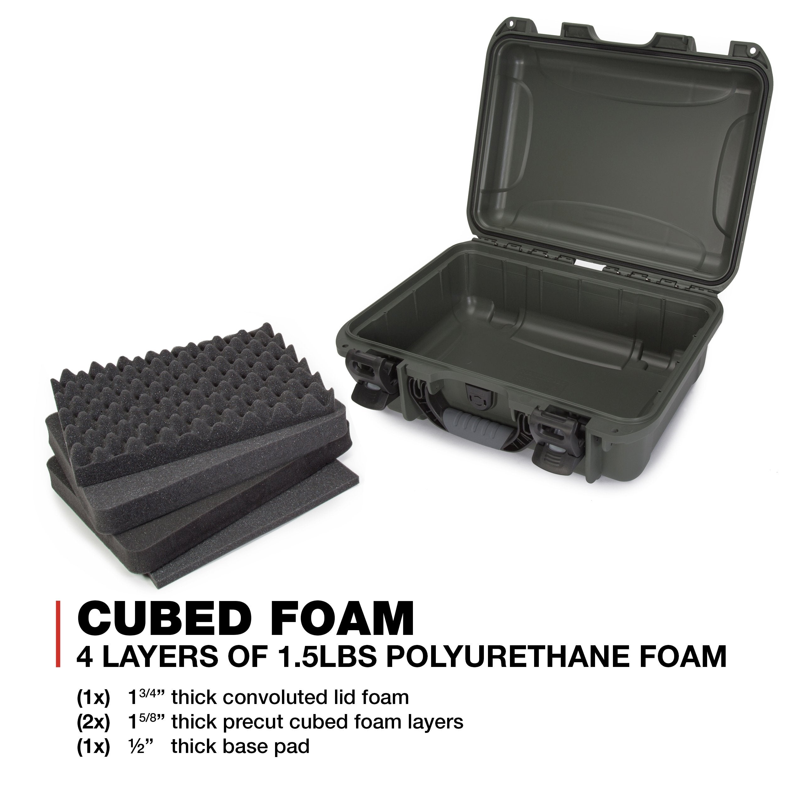 Waterproof Nanuk 920 Hard Case with Foam Insert - Olive