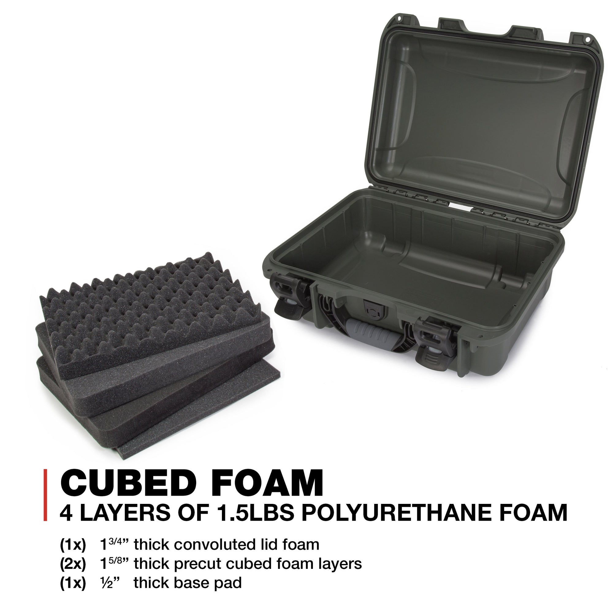 Waterproof Nanuk 920 Hard Case with Foam Insert - Olive