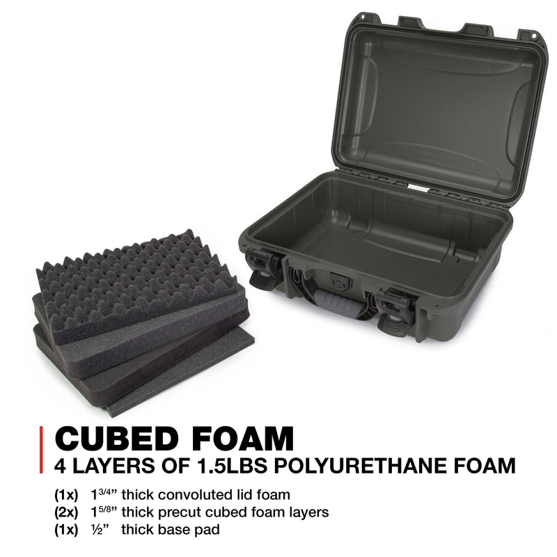 Waterproof Nanuk 920 Hard Case with Foam Insert - Olive