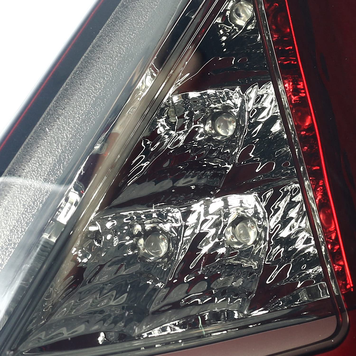 Red Smoke LED Tail Lights w/LED Tube SPEC-D TUNING Compatible with 2011-2013 Ford Fiesta Hatchback, Left + Right Pair Assembly