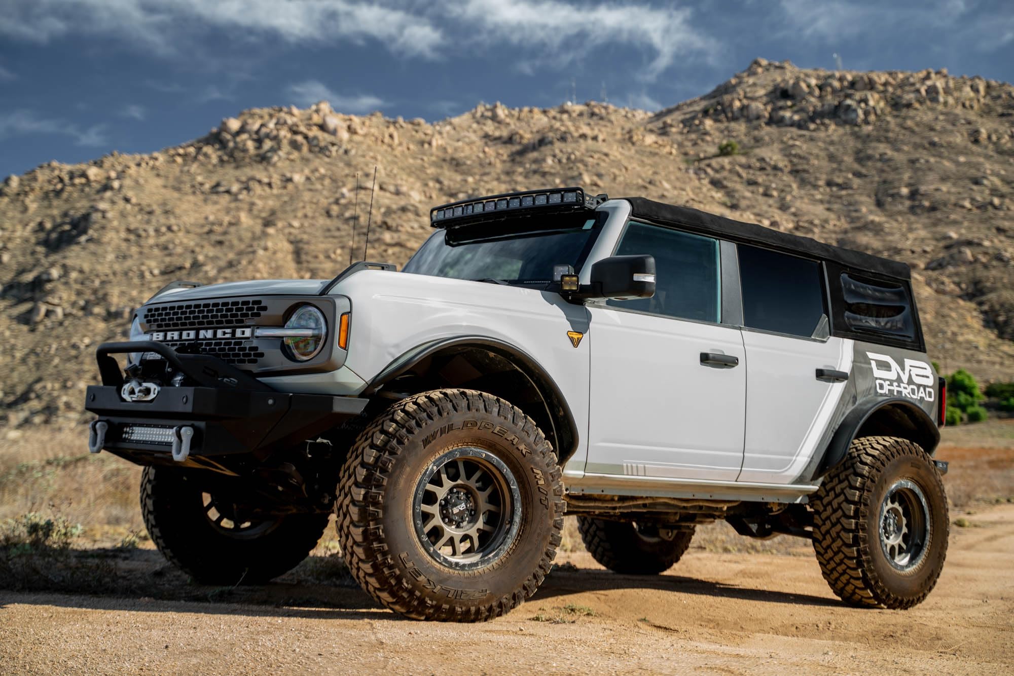 DV8 Offroad A-Pillar Light Pod Dual Drop Mounts for The 2021-2025 Ford Bronco | Drop-Down Design Offers Side Scene Lighting Without Hood Glare | Mounts up to (2) 3” Light Pods at Each A-Pillar