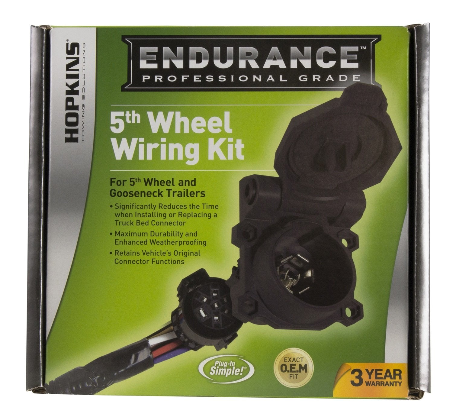 Endurance Hopkins Towing Solutions 41157 5th Wheel Wiring Kit, Black