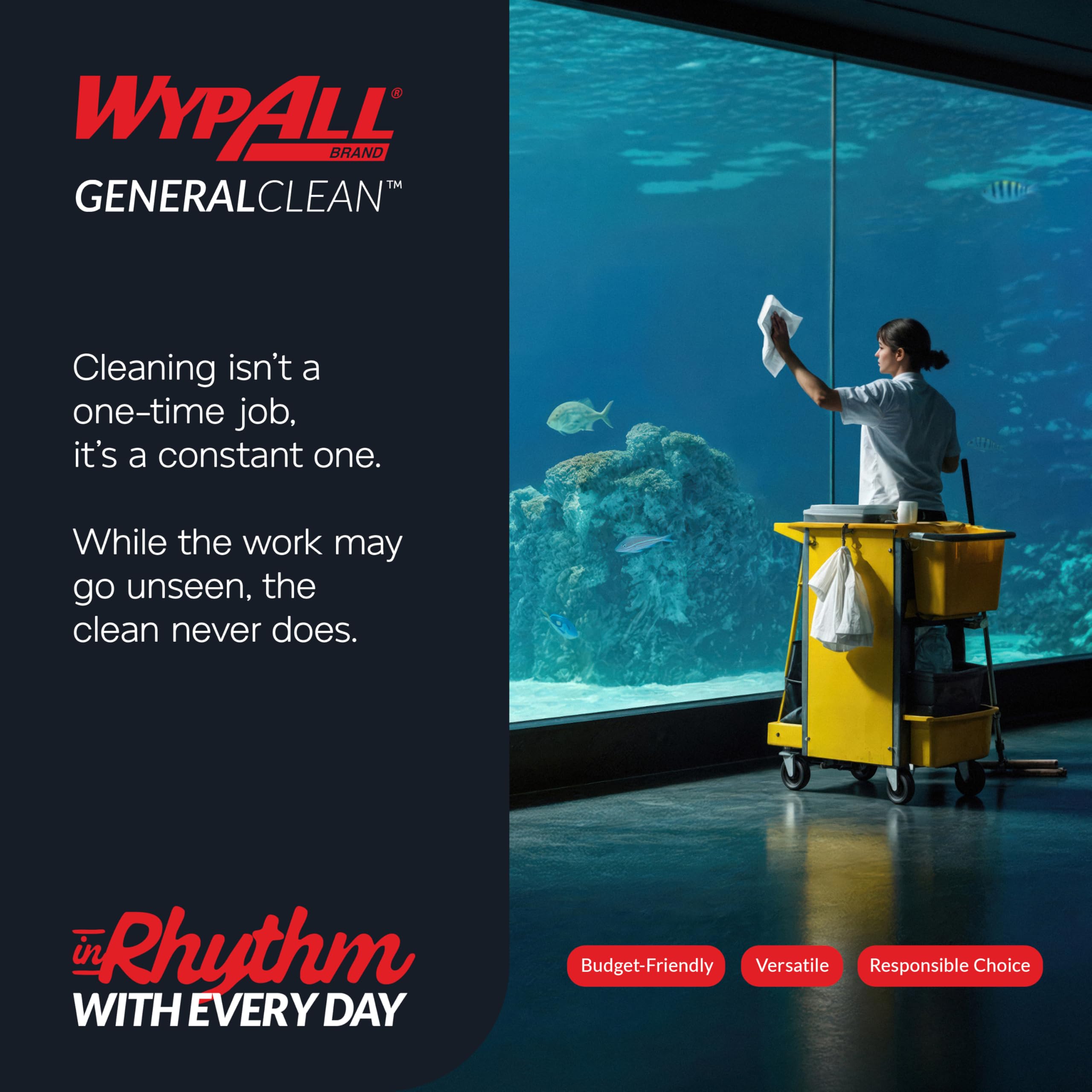 WypAll X60 GeneralClean Cloths Multi-Task Cleaning Wipes (54015), Brag Box, Strong and Absorbent Towels, White (1 Pack of 236 Sheets, 236 Sheet Total)