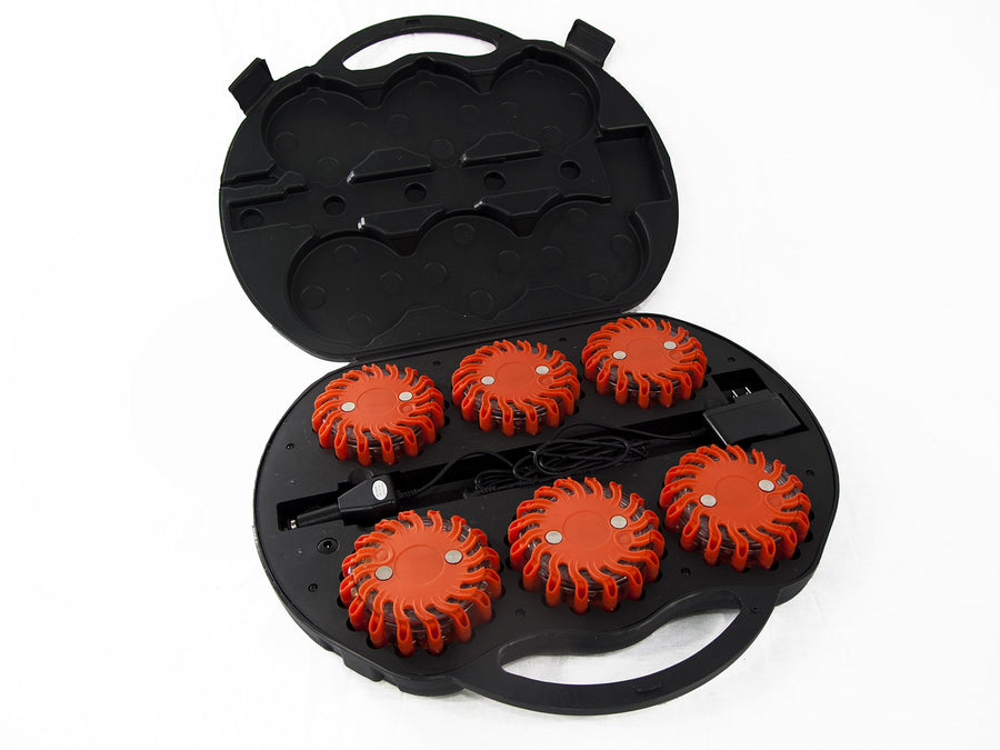 RS-6KIT-FLARE-R Race Sport LED Flare Emergency Safety Kit with Charge Case (6 Red)