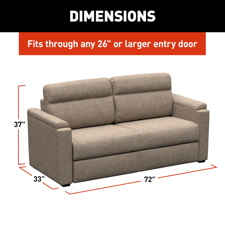 Dellmead RV Clickback Sleeper Sofa THOMAS PAYNE Signature Heritage Series 72" with Automatic, Adjustable Fold-Out Legs, Four Reclining Positions, Easy Transition - 2024044232