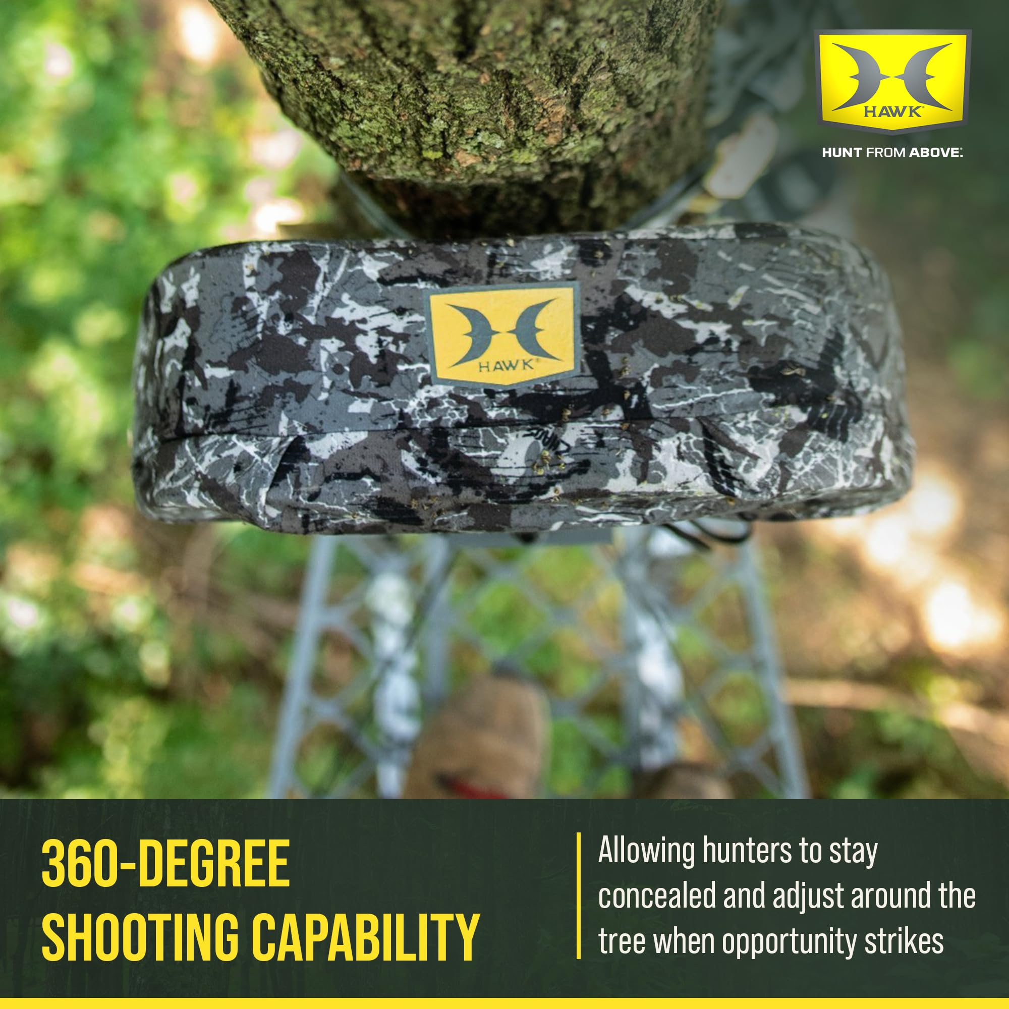 Hawk Hang-On Ultra Lite, Lightweight Tree Stand Hunting Gear with Memory Foam Seat, Foot Rest for Mobile Hunters, Quiet Step, 27.25 x 20.5 Inch