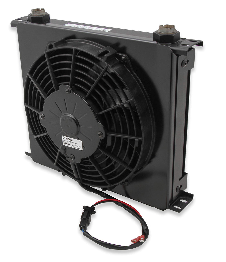 Earl's UltraPro Oil Cooler w/Fan Pack FP434ERL - Black - 34 Rows - Wide Cooler - 10 O-Ring Boss Female Ports