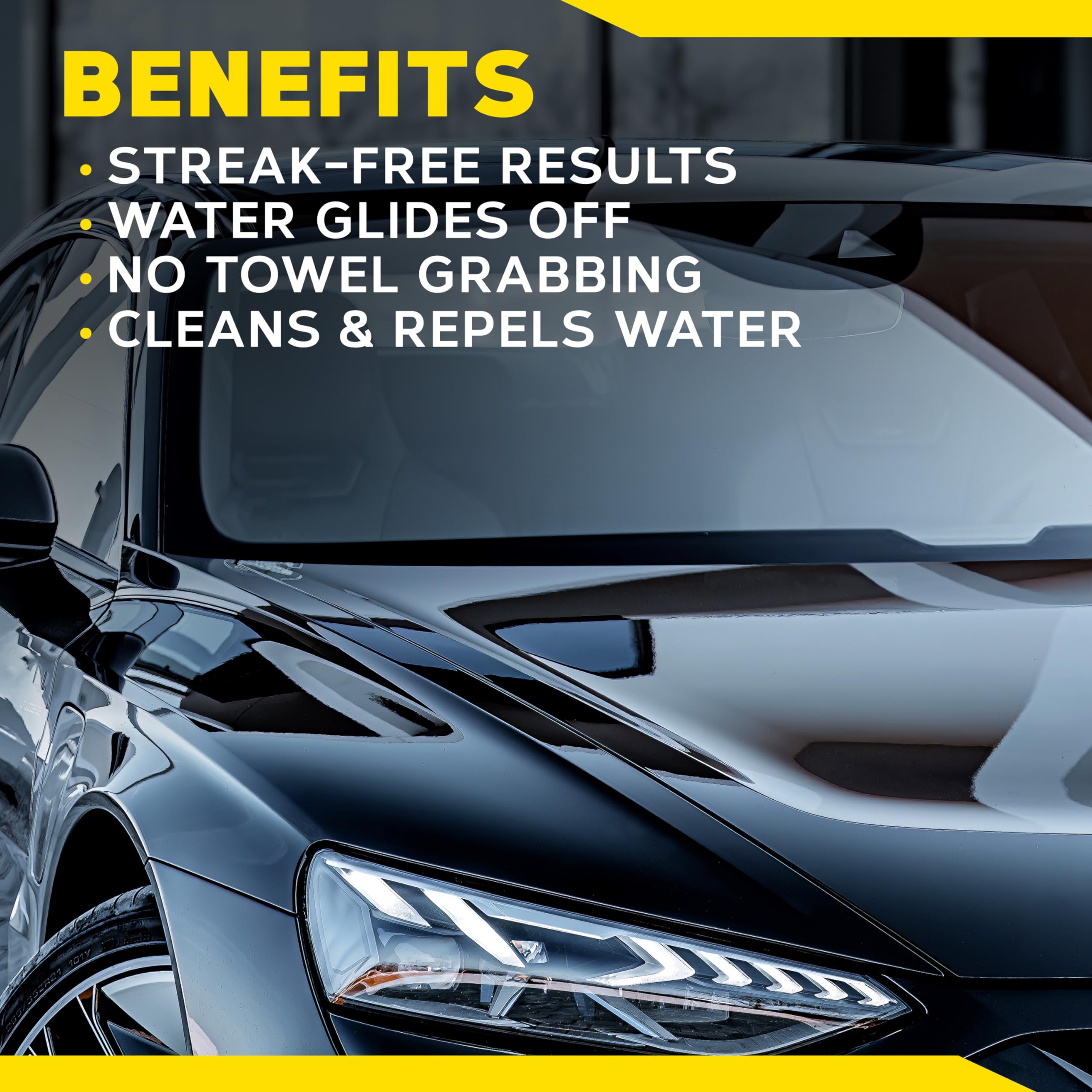 Ultimate Glass Cleaner & Water Repellent Meguiar's - Premium Glass and Window Cleaner for Quick Cleaning with Hydrophobic Technology that Acts as a Rain Repellent Improving Visibility in Rain - 16oz