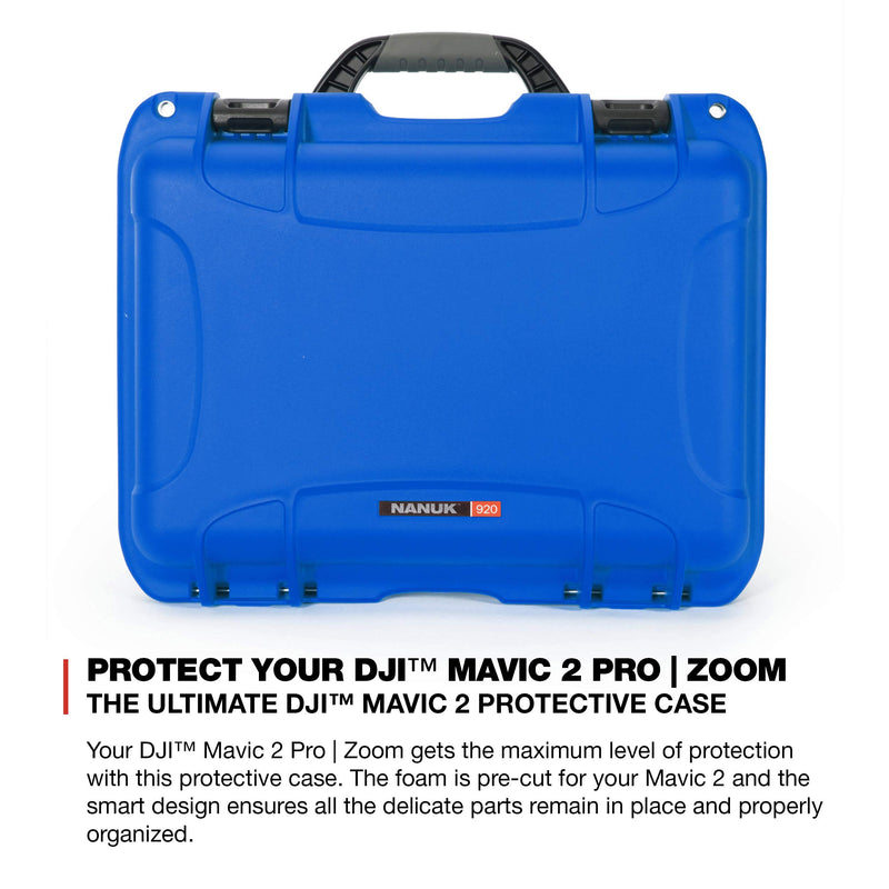 Nanuk Waterproof Hard Case for DJI Drone with Custom Foam Insert - Blue, 920-MAV2PZ8 DJI Mavic 2 Pro/Zoom