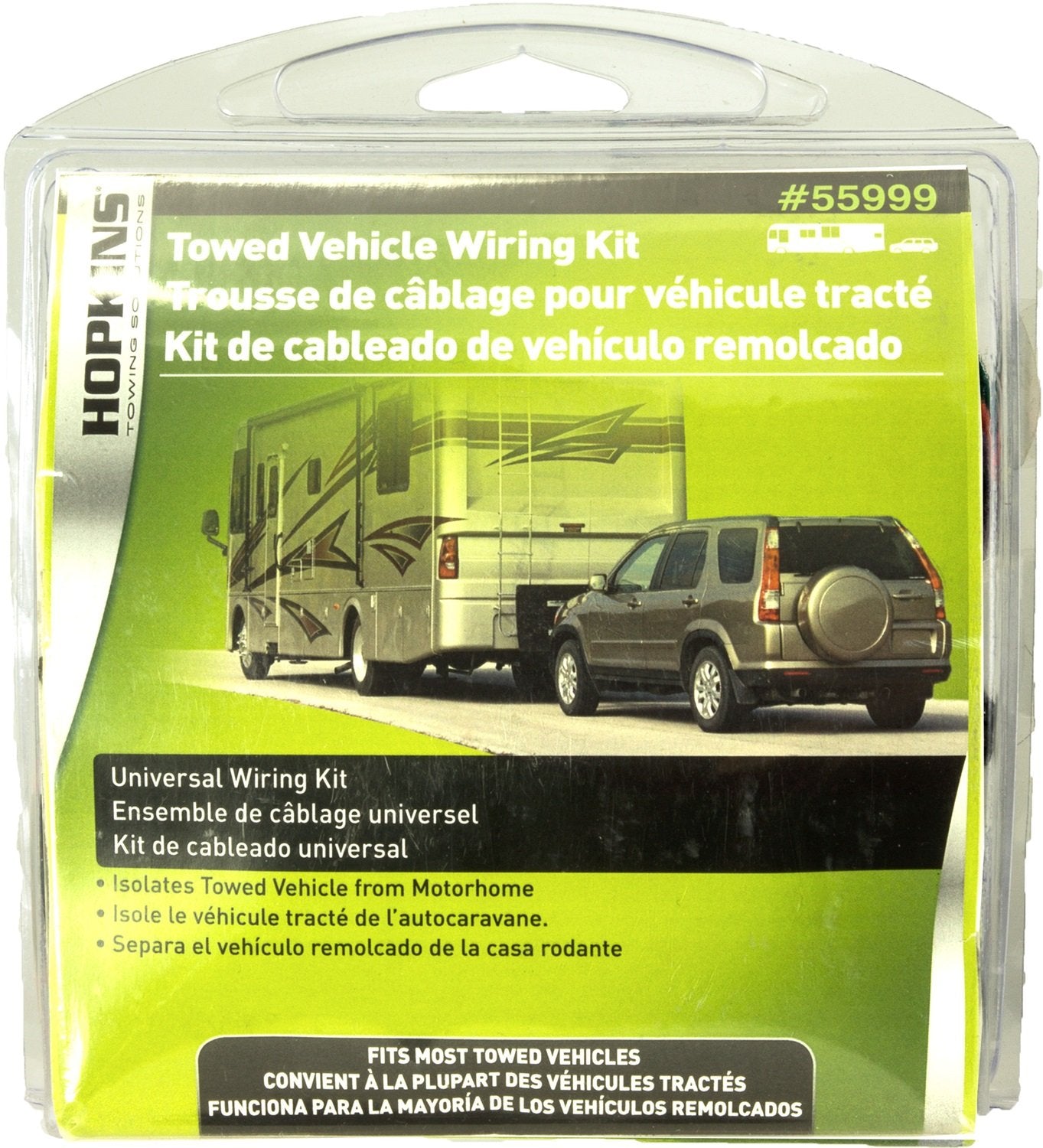 Universal Towed Vehicle Wiring Kit Hopkins Towing Solutions 55999, Isolates Towed Vehicle from Motorhome