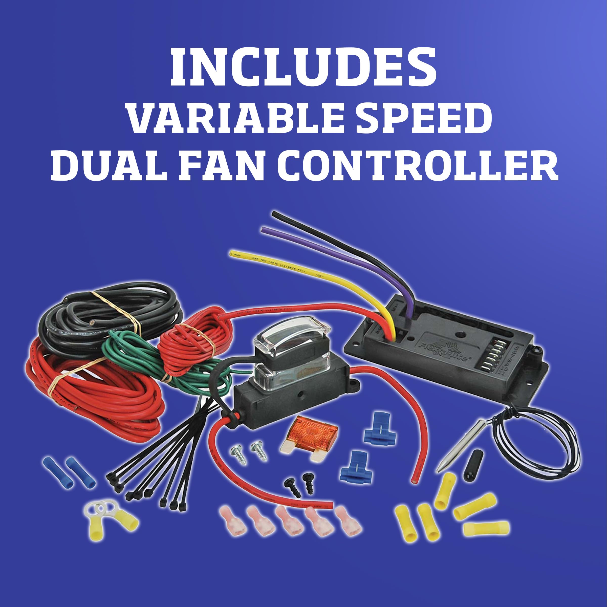 Flex-A-Lite X-Treme Electric Fan, Dual S-Blade Pusher-Puller / Reversible Fan (480), Car Accessories, 12 Inches