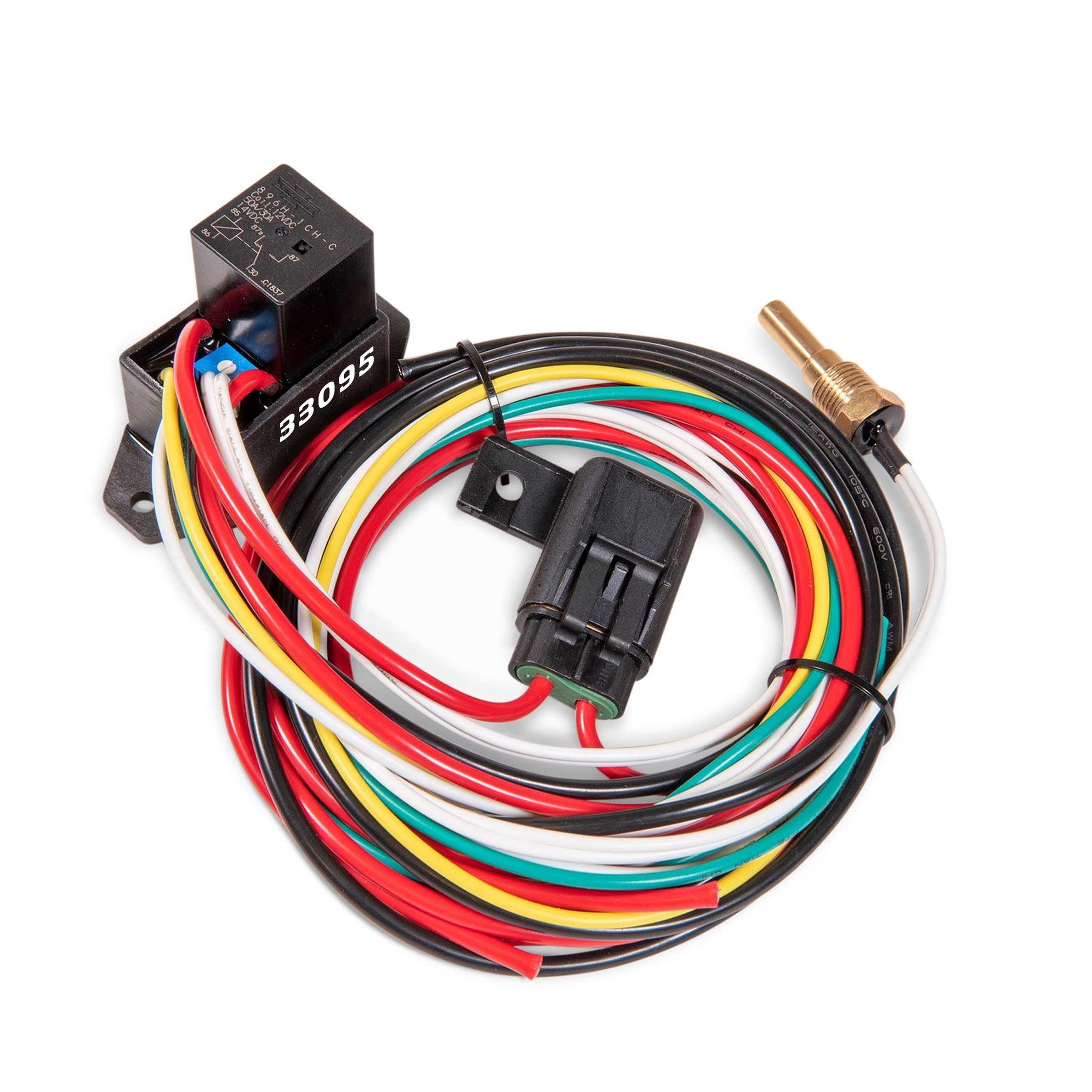 Compact Flex-A-Lite Adjustable Electric Fan Controller and Relay Kit with Thread-in Temperature Probe, Fan Controller (33095), Car Parts, Black