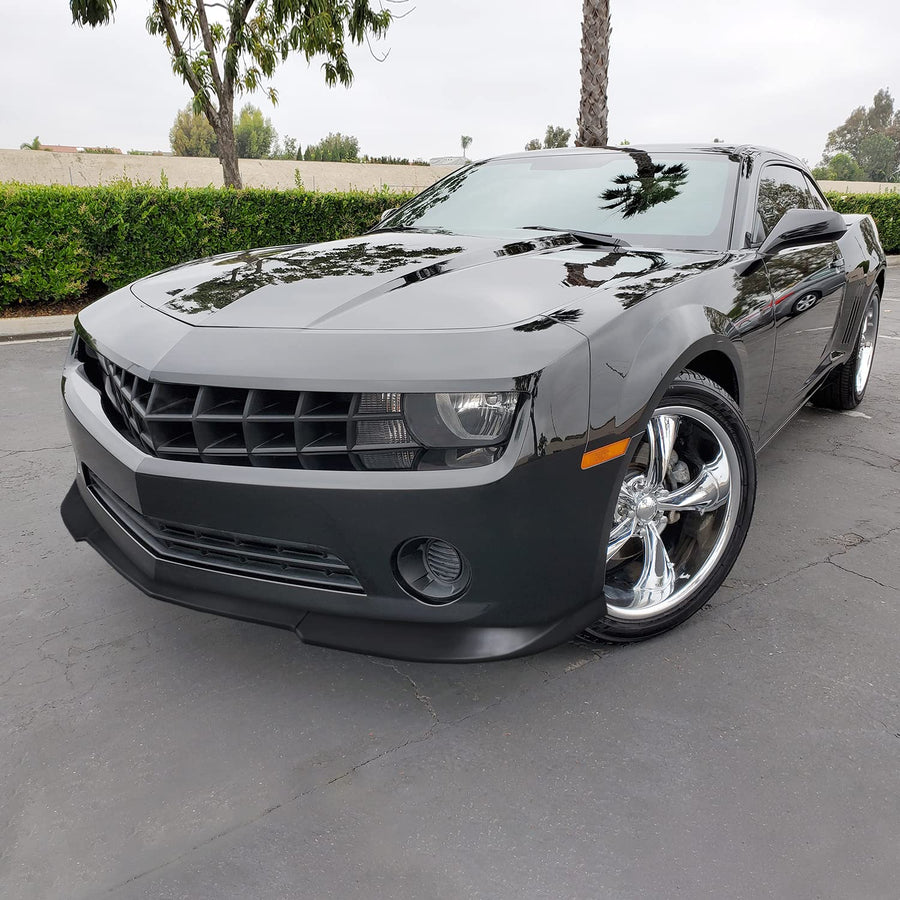 Matte Black Spec-D Tuning Front Bumper Lip Compatible with 2010-2013 Chevy Camaro V6