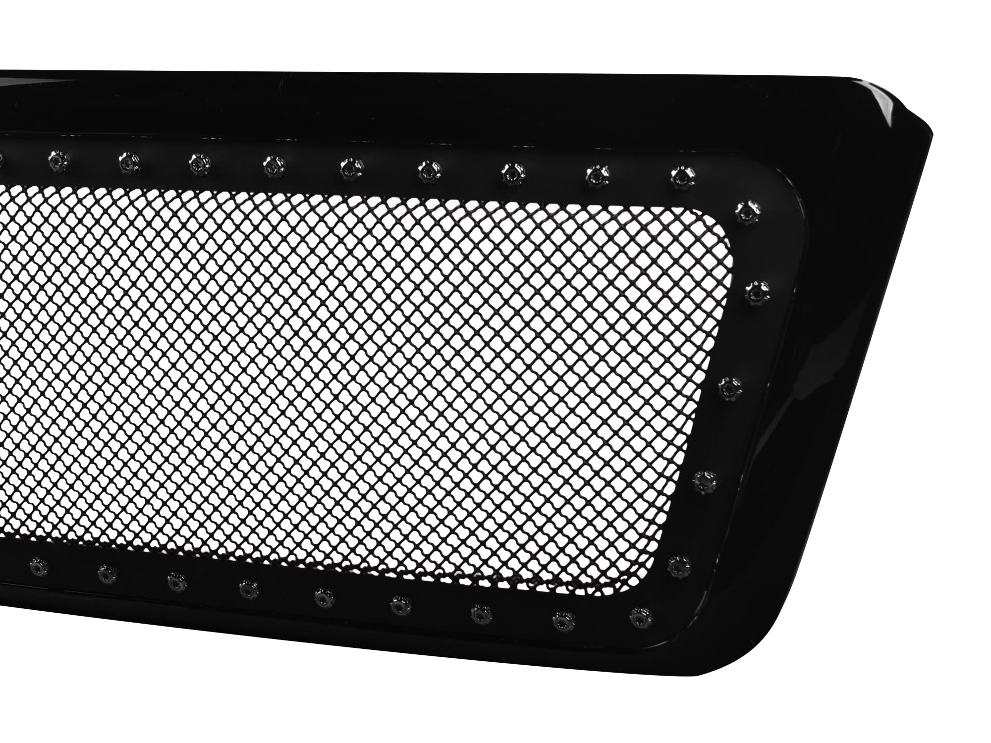 Studded Mesh Grille Armordillo USA Fits 2004-2008 Ford F-150-Gloss Black
