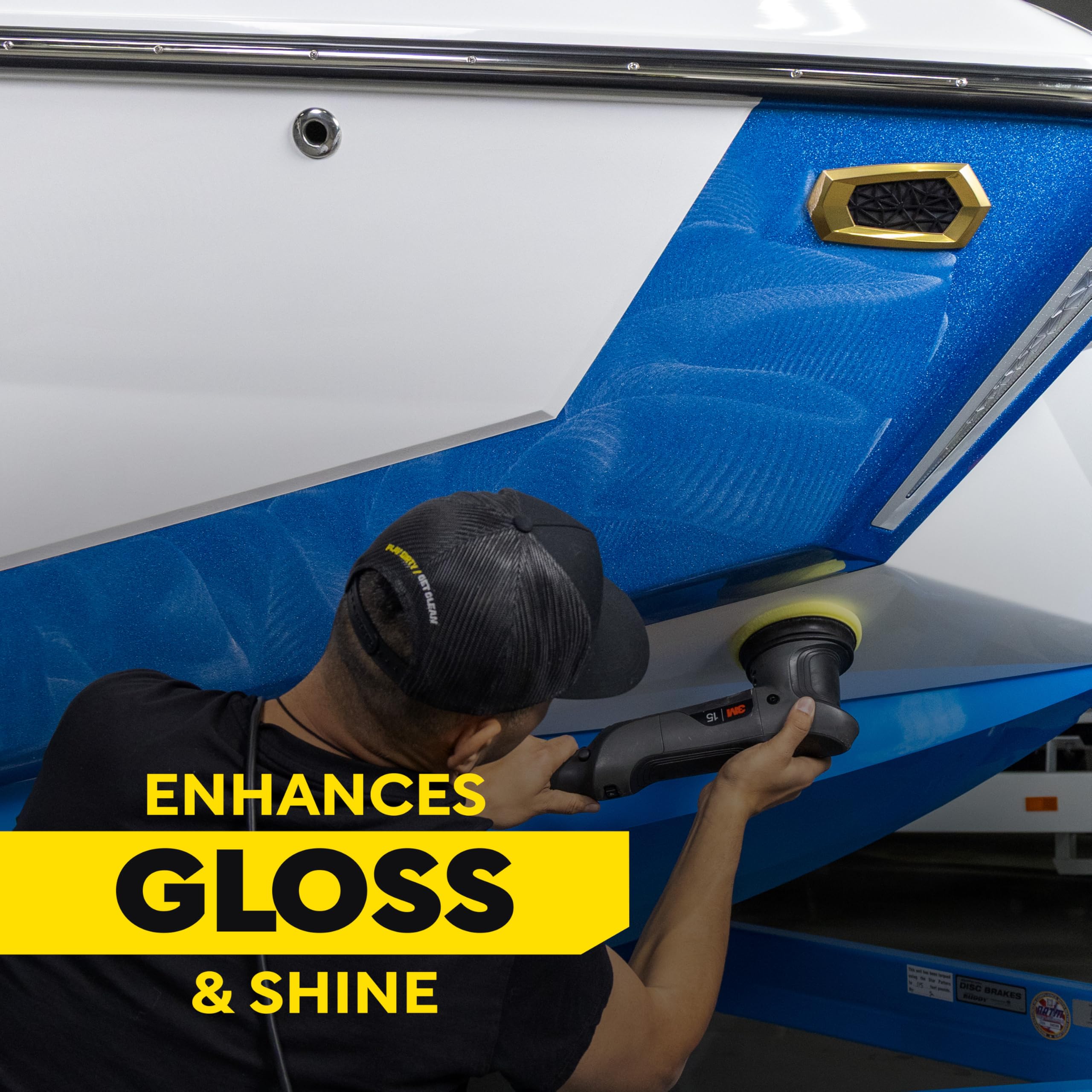 Marine/RV Meguiar’s Fiberglass Restoration System, M4965, 3-Piece Fiberglass Repair Kit with Oxidation Remover, High-Gloss Boat Polish and Wax, Christmas Gift Ideas for Car Dads