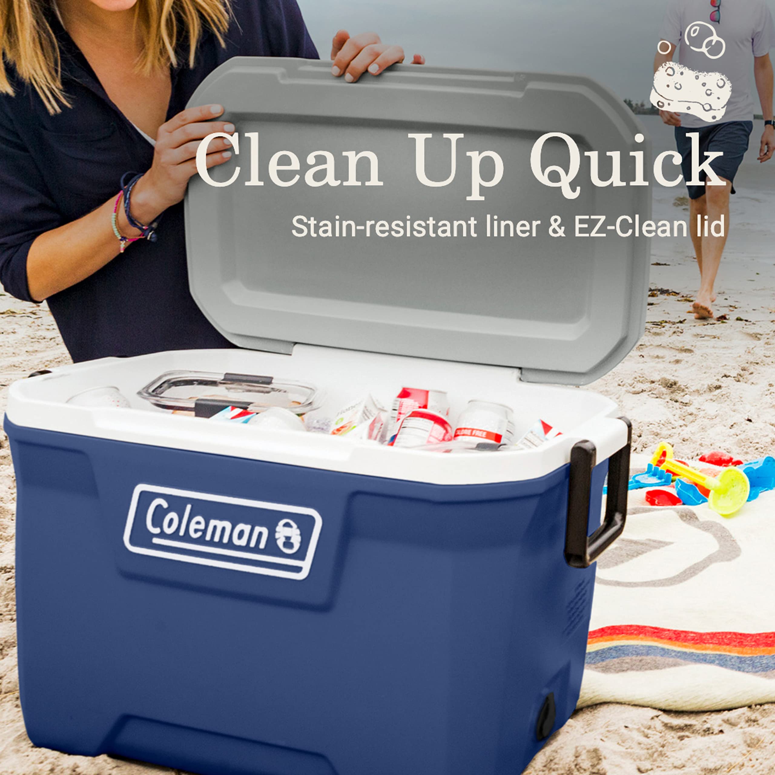 Coleman Insulated Classic Series Portable Cooler, Leak-Resistant Outdoor Hard Cooler Keeps Ice up to 5 Days, 52/70/120/150 Quart