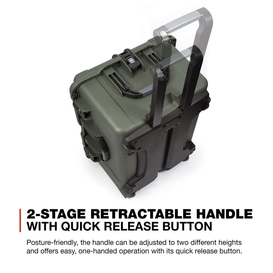 NANUK 960 Wheeled Series Lightweight NK-7 Resin Waterproof Case with Padded Divider, Olive